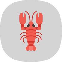 Lobster Flat Curve Icon vector