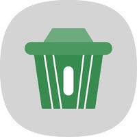 Recycle Bin Flat Curve Icon vector