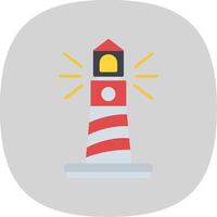 Lighthouse Flat Curve Icon vector