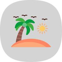 playa plano curva icono vector