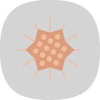 Sea Urchin Flat Curve Icon vector