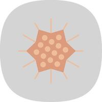 Sea Urchin Flat Curve Icon vector