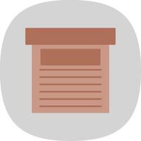 almacenamiento caja plano curva icono vector