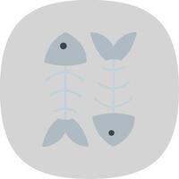 Fishbone Flat Curve Icon vector