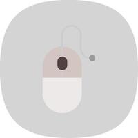 Computer Mouse Flat Curve Icon vector