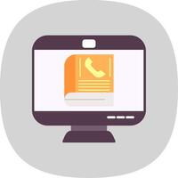 Contact Book Flat Curve Icon vector