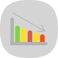 Chart Flat Curve Icon vector