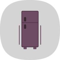 refrigerador plano curva icono vector