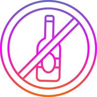 No alcohol Line Gradient Icon vector