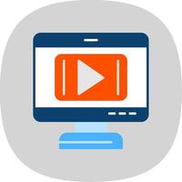 Video Player Flat Curve Icon vector