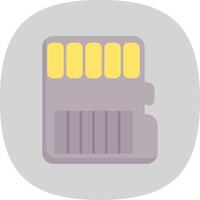 Memory Card Flat Curve Icon vector