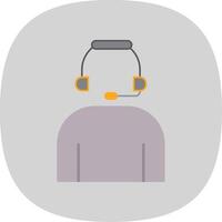 Headset Flat Curve Icon vector
