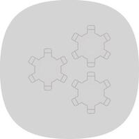 Gears Flat Curve Icon vector