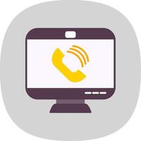 Video Call Flat Curve Icon vector