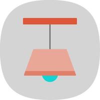 Ceiling Lamp Flat Curve Icon vector