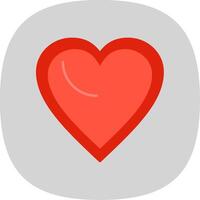 Heart Flat Curve Icon vector