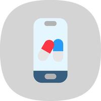 Smartphone Flat Curve Icon vector