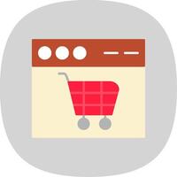 Shopping Cart Flat Curve Icon vector