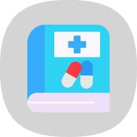 Medical Book Flat Curve Icon vector