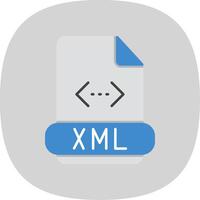 Xml Flat Curve Icon vector