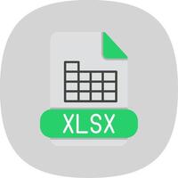 xlsx plano curva icono vector