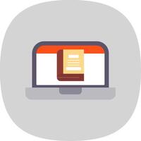 Online Learning Flat Curve Icon vector