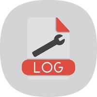 Log Format Flat Curve Icon vector