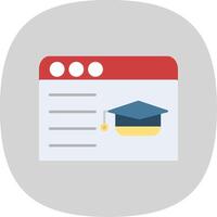 Online Learning Flat Curve Icon vector