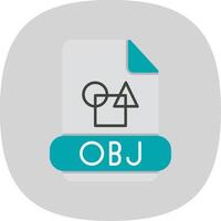 obj plano curva icono vector