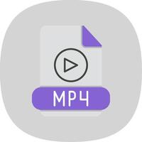 Mp4 Flat Curve Icon vector