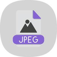 Jpeg Flat Curve Icon vector