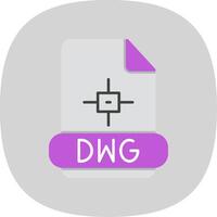 dwg plano curva icono vector