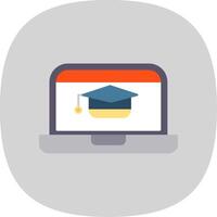 Online Learning Flat Curve Icon vector