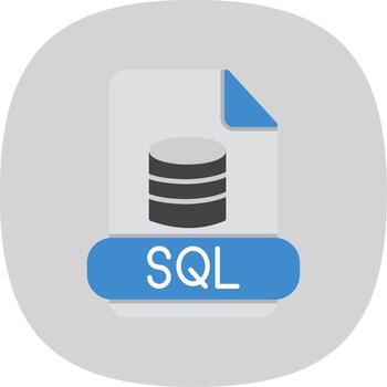 Sql Flat Curve Icon vector