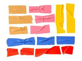 parte superior ver conjunto de multicolor adhesivo vinilo cinta o paño cinta en rayas aislado en blanco antecedentes con recorte camino foto
