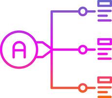Relation Line Gradient Icon vector