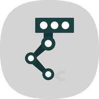 Industrial Robot Flat Curve Icon vector