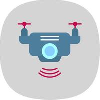 Drone Flat Curve Icon vector