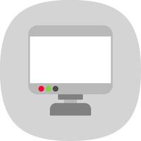 Monitor Flat Curve Icon vector