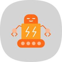 Robot Flat Curve Icon vector
