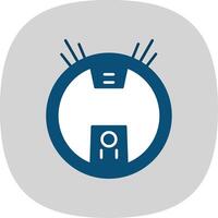 Robot Vacuum Flat Curve Icon vector