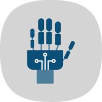 Robotics hand Flat Curve Icon vector