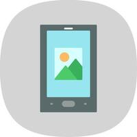 Tablet Flat Curve Icon vector