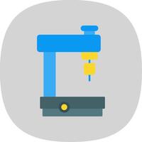 Milling Machine Flat Curve Icon vector