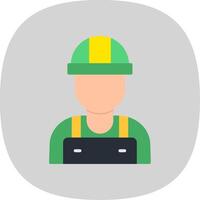 Worker Flat Curve Icon vector