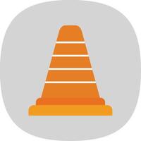 Traffic Cone Flat Curve Icon vector