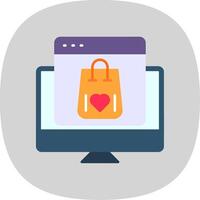Online Shop Flat Curve Icon vector