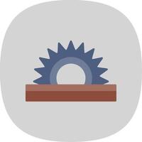 Circular Saw Flat Curve Icon vector