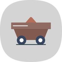 Trolley Flat Curve Icon vector