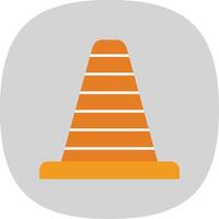 Traffic Cone Flat Curve Icon vector